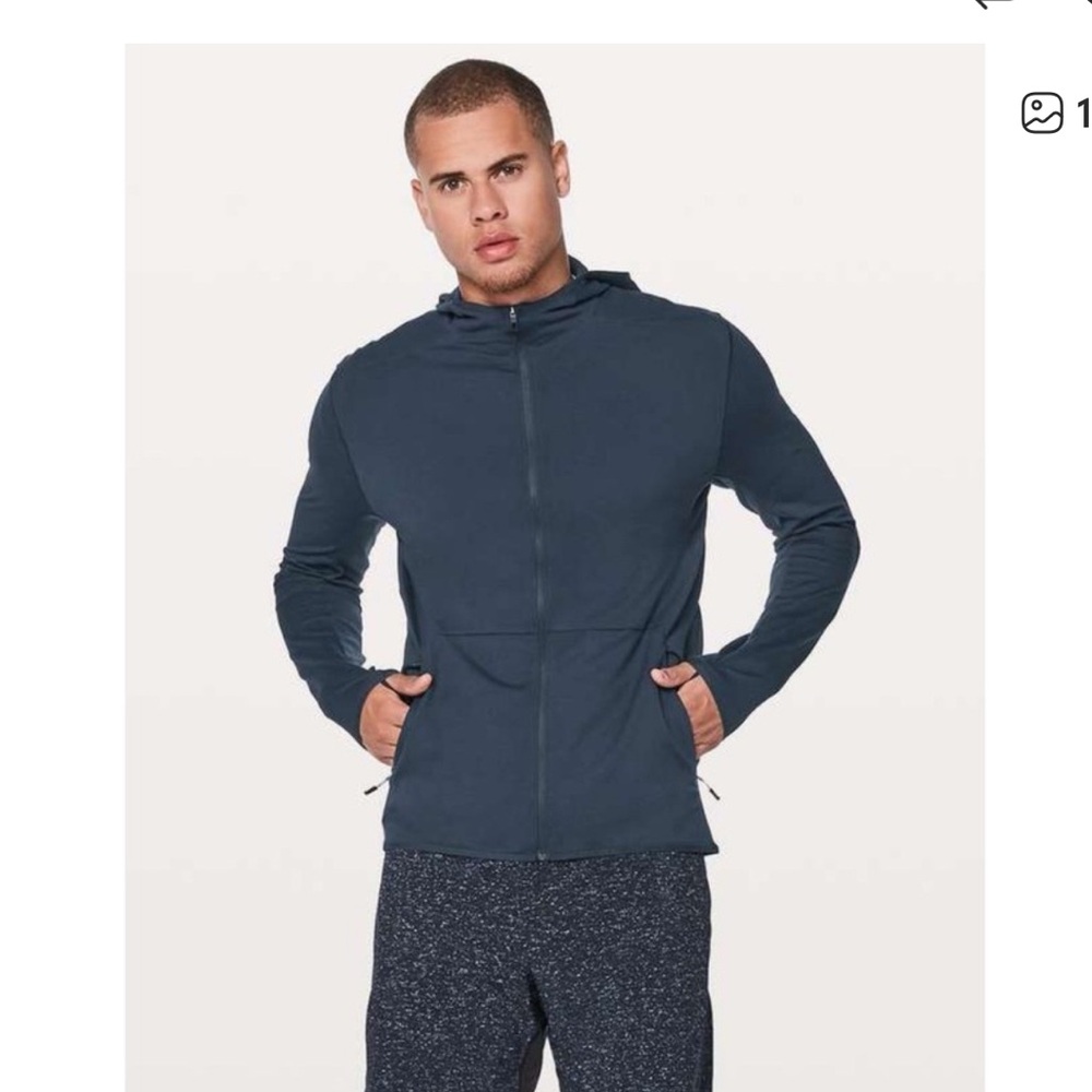 LULULEMON Men’s Large Surge Warm Full
Zip Jacket Hoodie Navy Blue - Picture 7 of 8